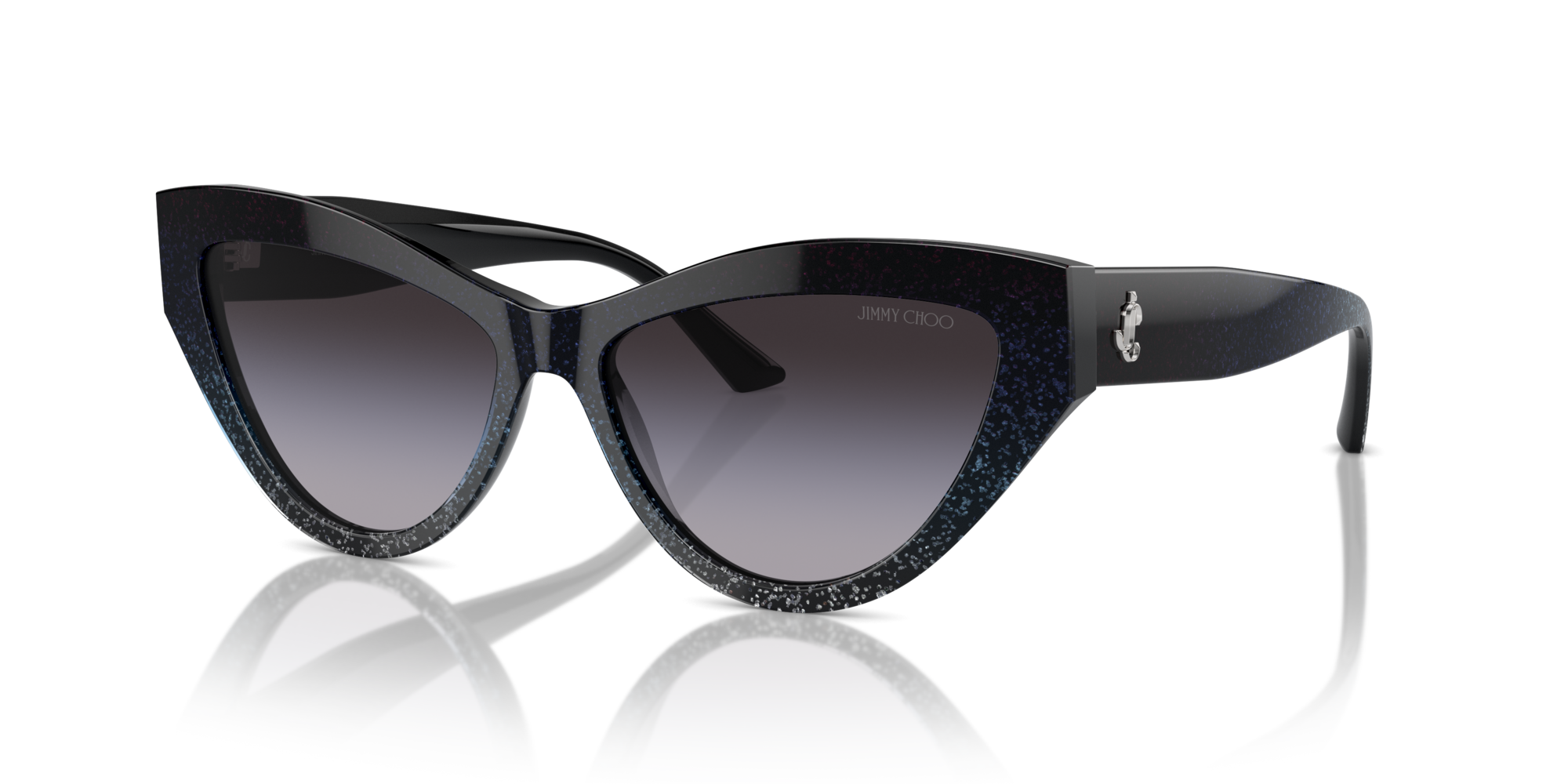 Jimmy Choo Woman Jimmy Choo JC5004 504587 Sunglasses Acetate Black Grey Cat Eye Normal Shaded