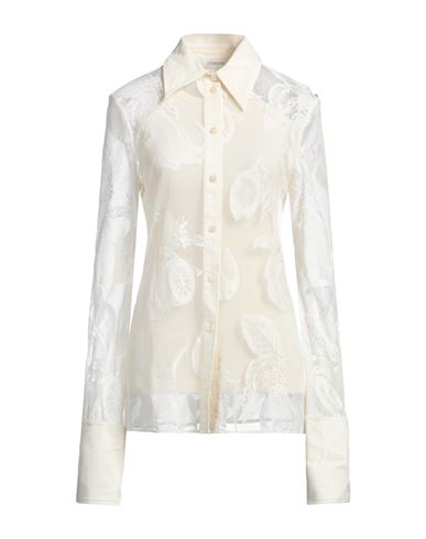 Sportmax Woman Shirt Ivory Size L Cotton, Polyamide