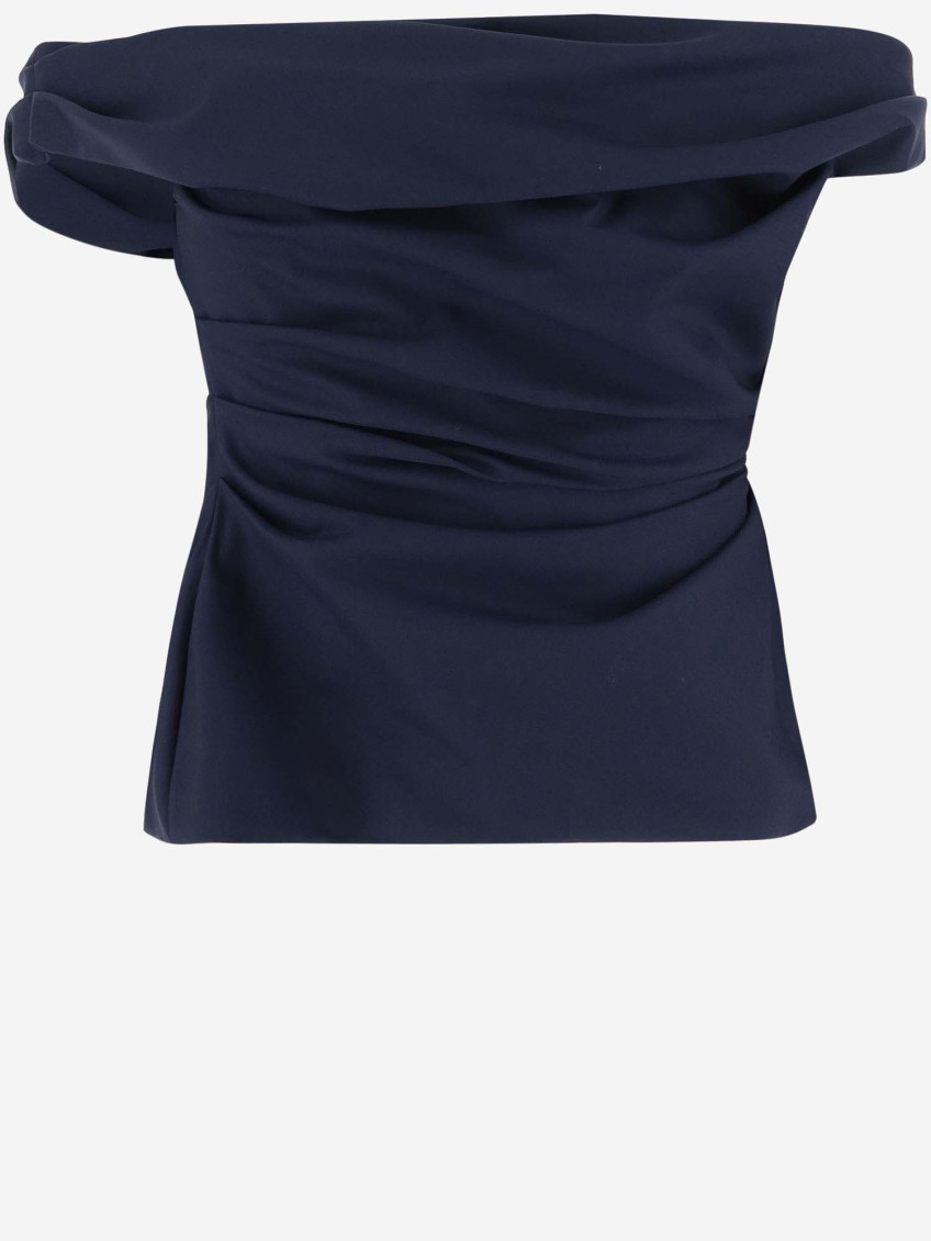 Off-shoulders Wool Top