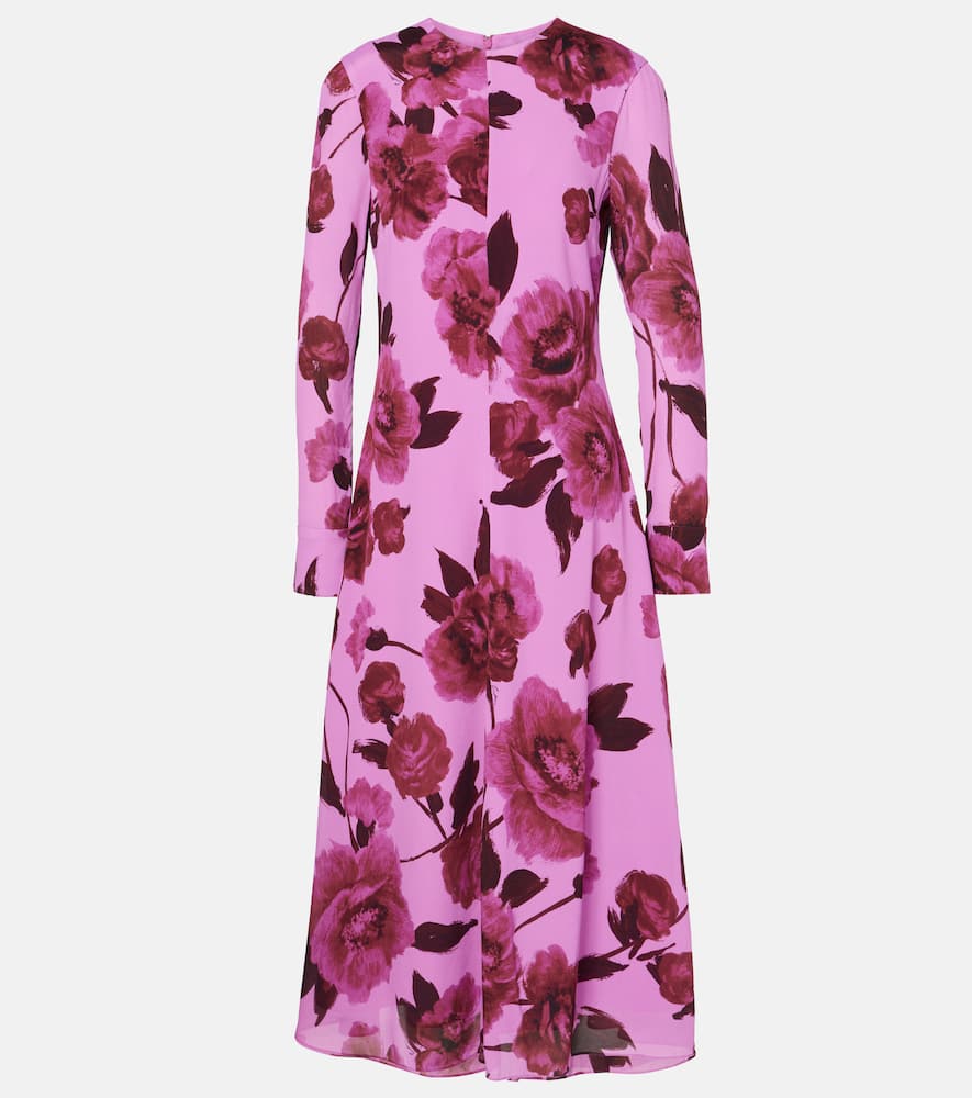 Floral crêpe midi dress
