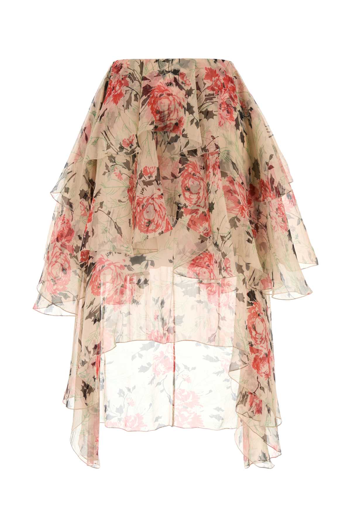 Floral Silk Skirt — Multicolor