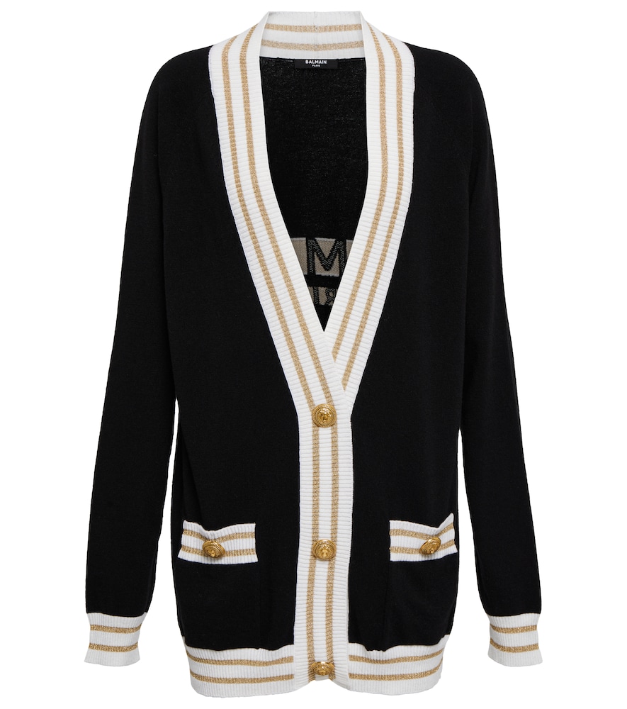Balmain Oversized wool and cashmere-blend cardigan