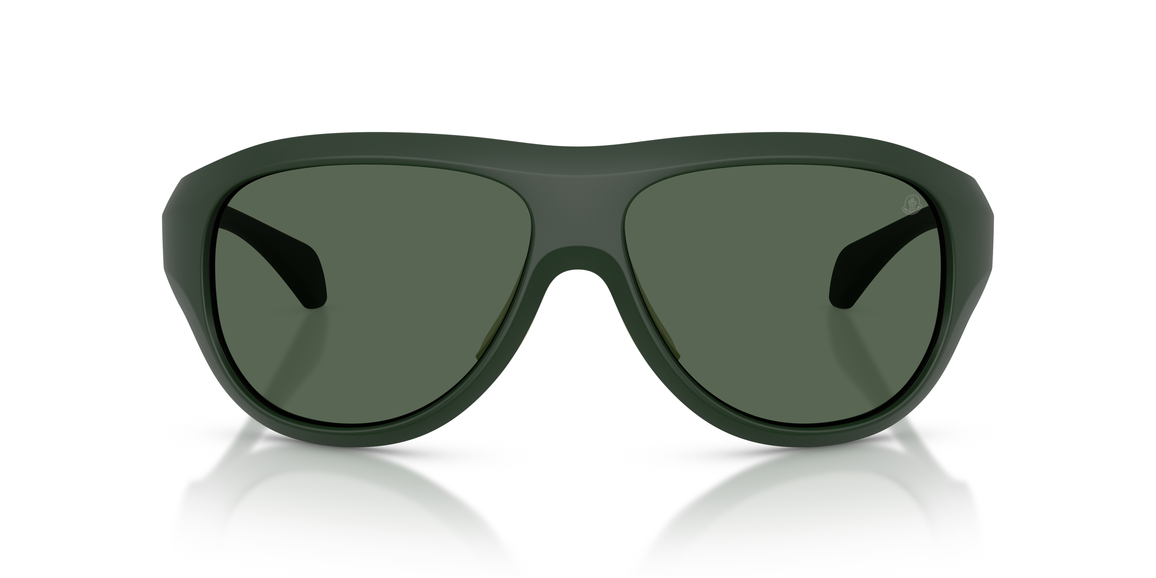 Moncler Unisex Moncler ME8013 BLEACHER 502971 Sunglasses Injected Green Green Round Norma