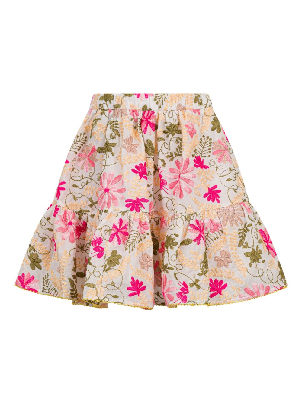 ETRO KIDS floral-embroidered skirt - White