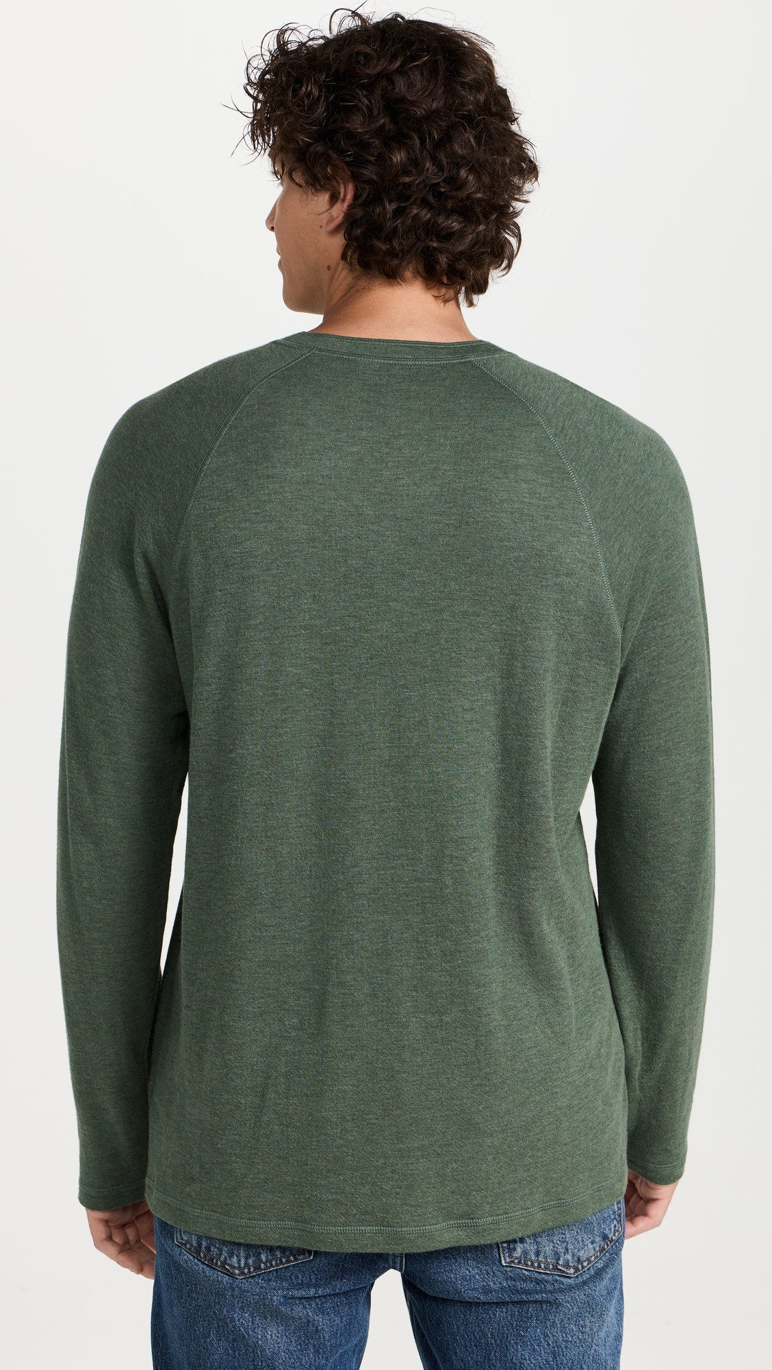 Cloud Long Sleeve Henley Deep Fern Heather 