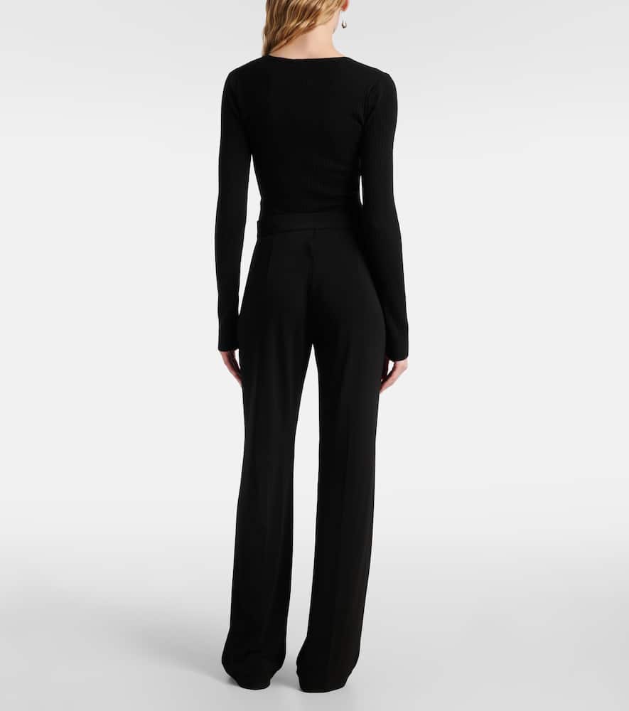 Dinda high-rise jersey straight pants