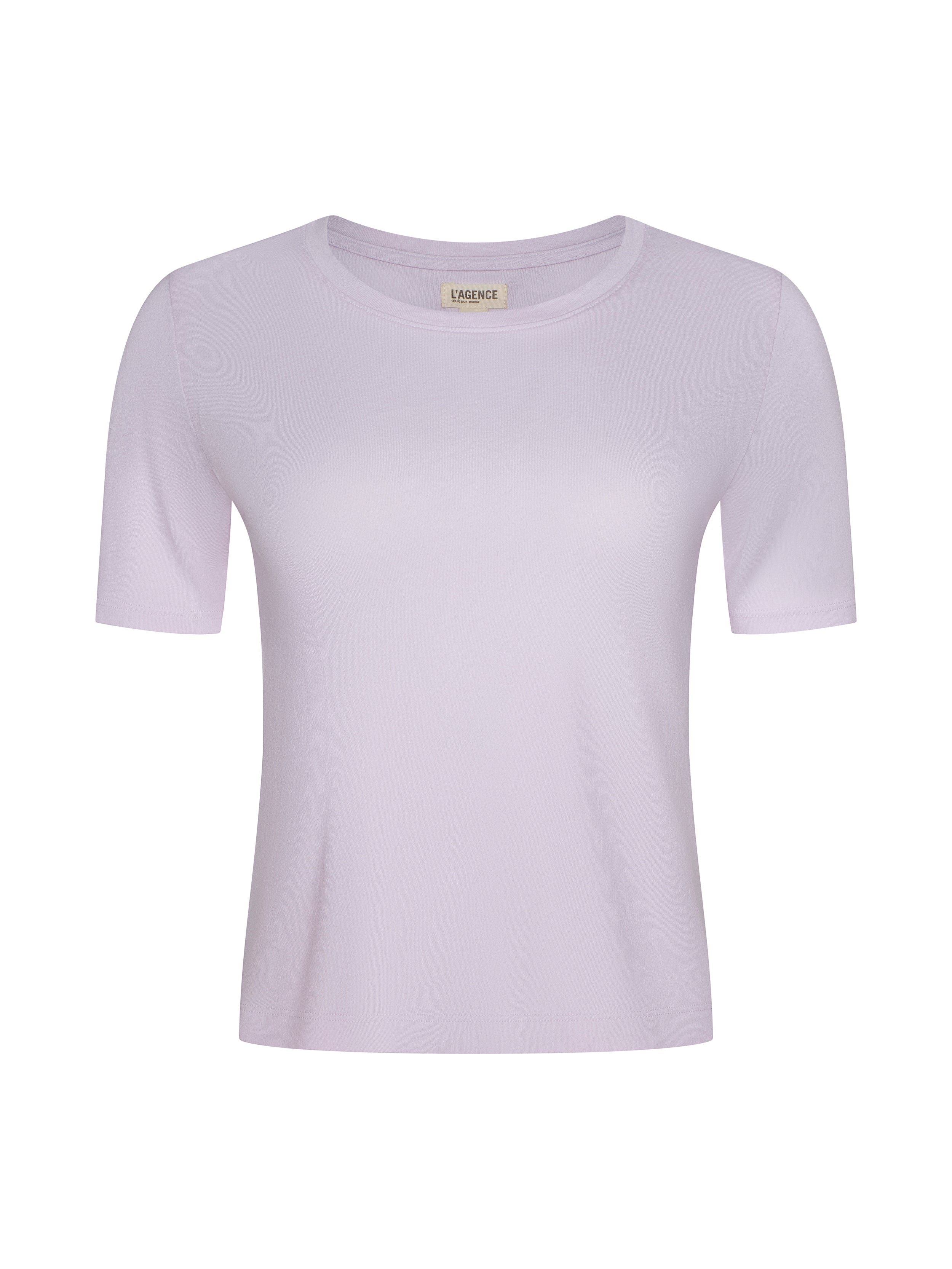 Stormy Cropped Cotton T-Shirt In Icy Lilac