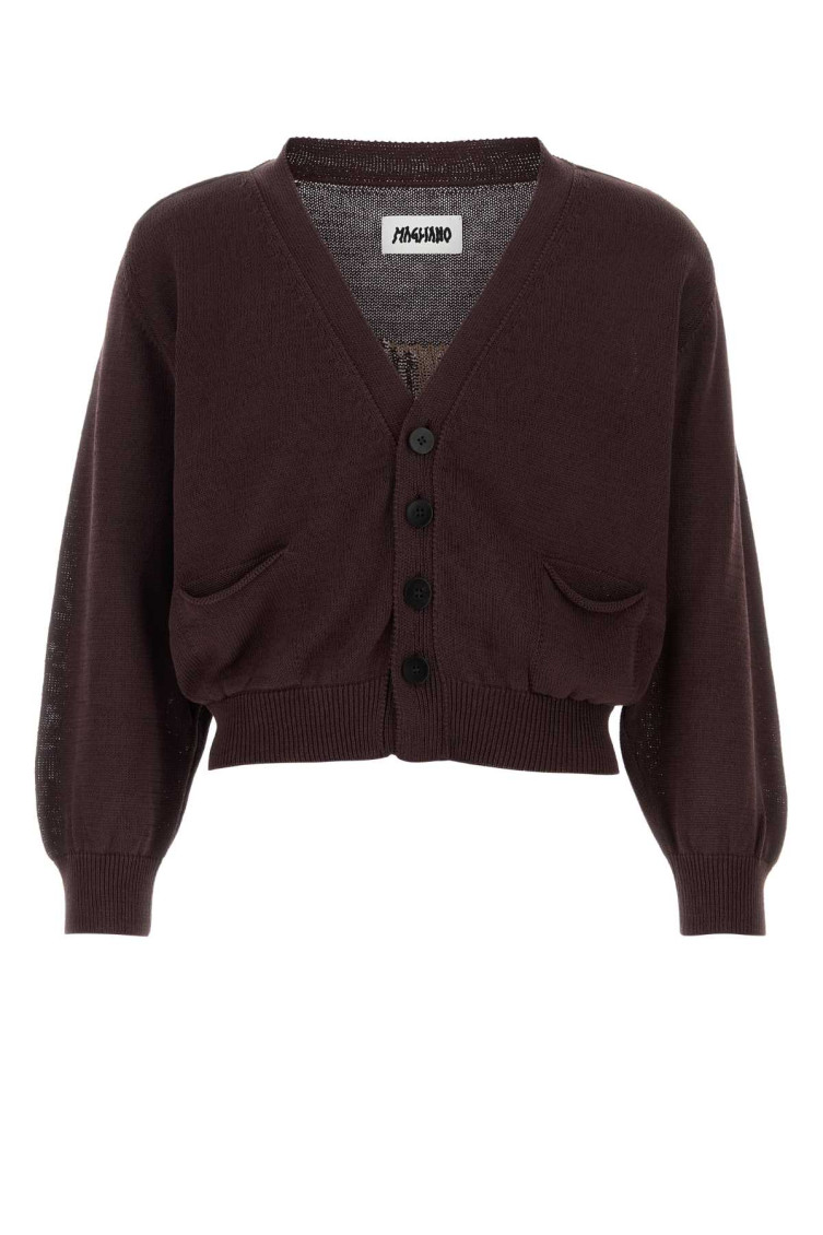 Magliano - cotton cardigan ribbed trims front pocket