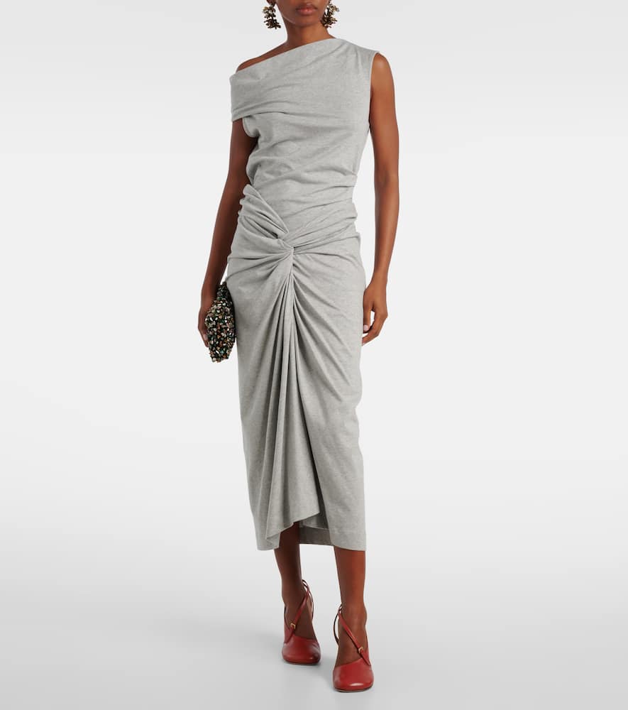 Draped cotton jersey top