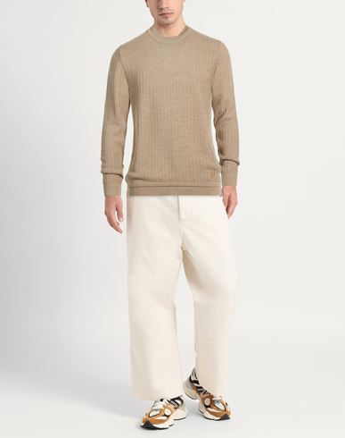 Man Sweater Beige Size L Acrylic, Wool