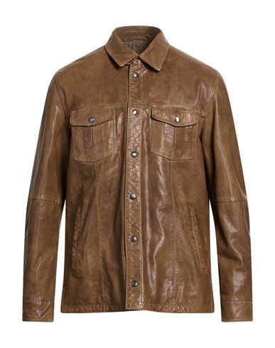 Man Jacket Brown Size L Lambskin