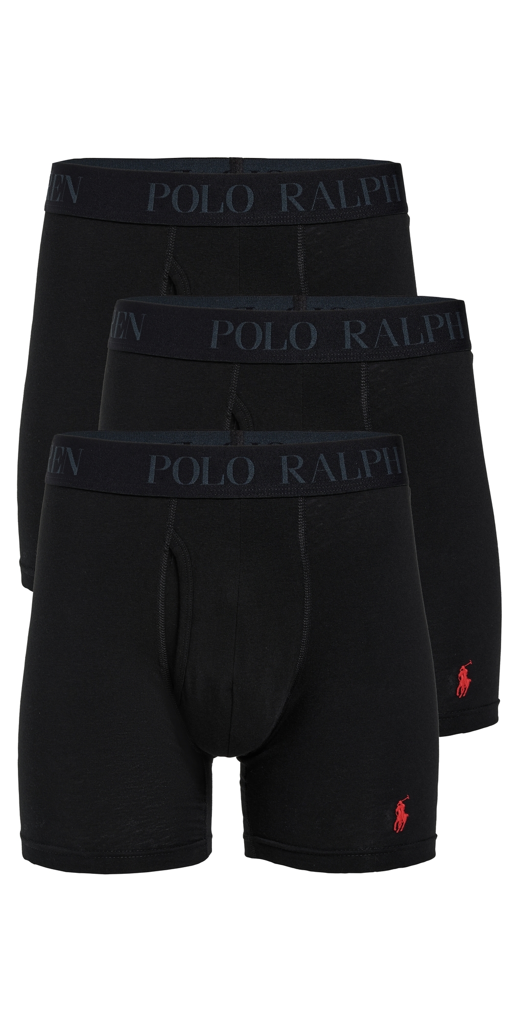 4D Flex Cotton Modal Boxer Briefs 3 Pack Polo Black