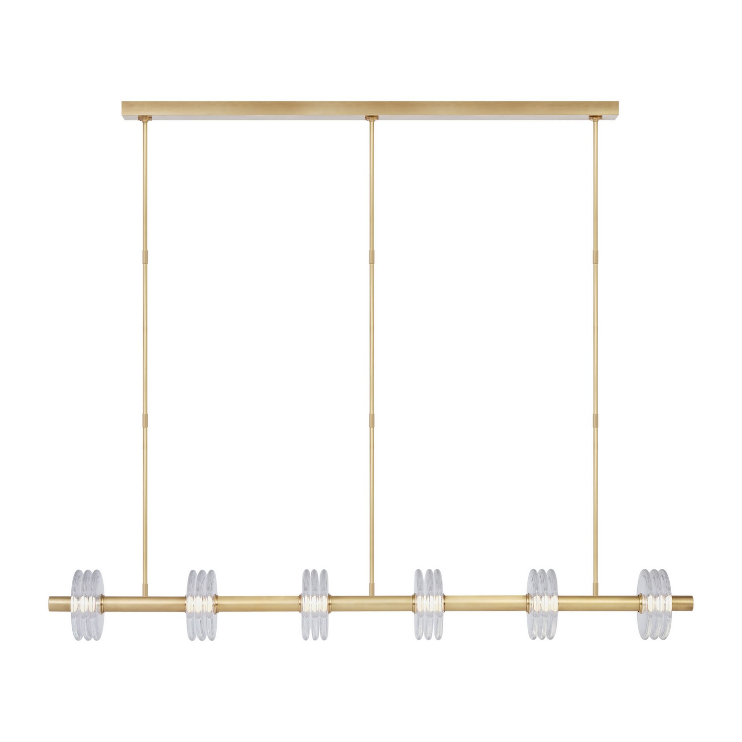 Natural Brass LED Linear Chandelier from the Laurel Collection