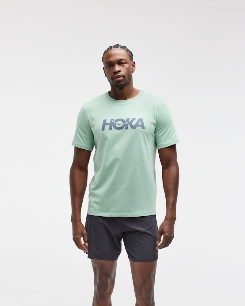 HOKA Men's Core Logo CTN SS Tee Shirt in Sage