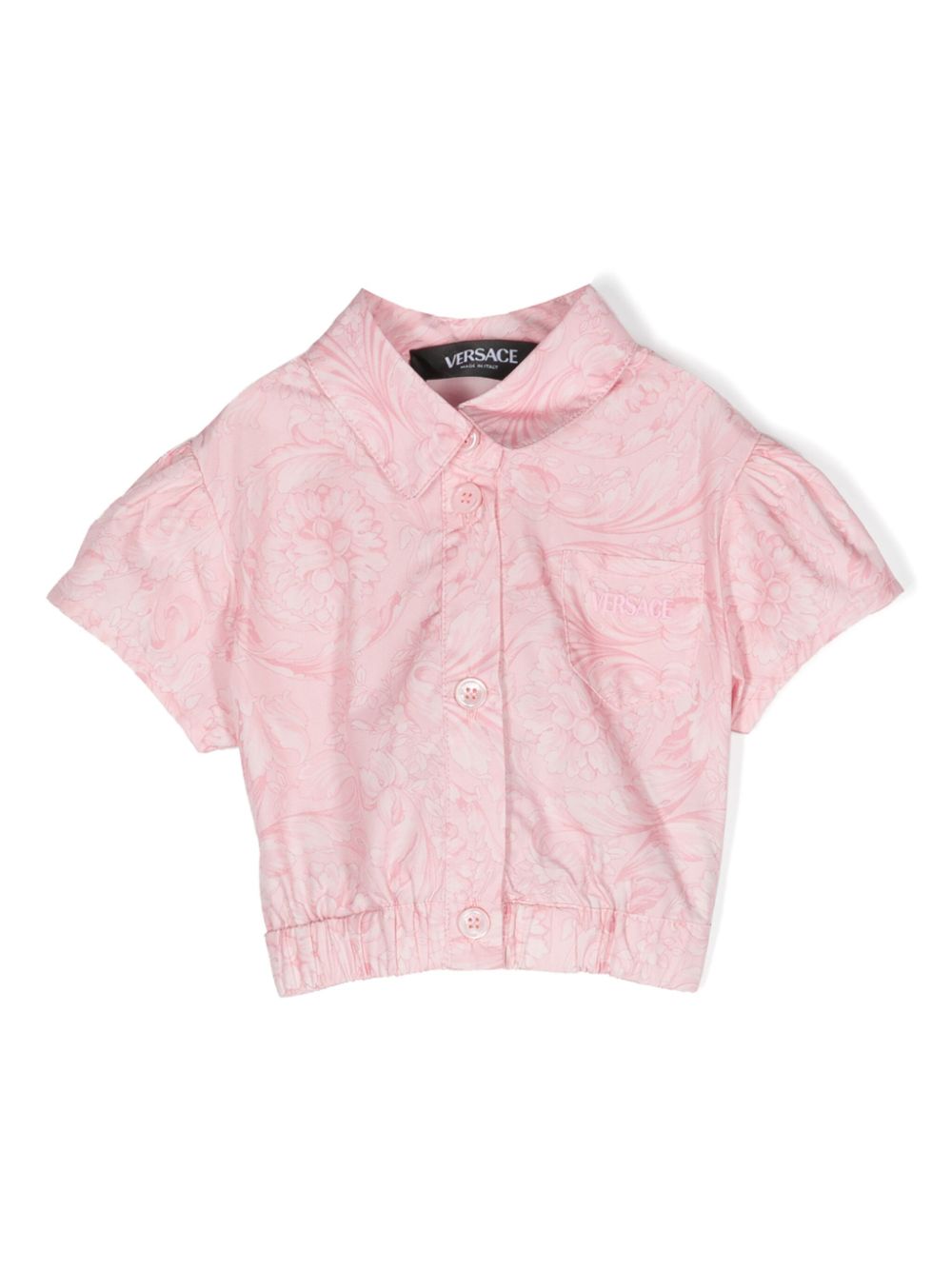 Baroque-print buttoned blouse - Pink