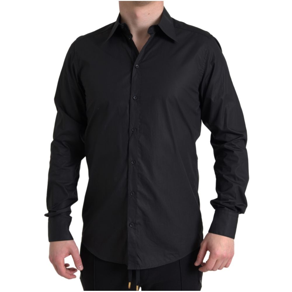 Cotton Dress Shirt — Black