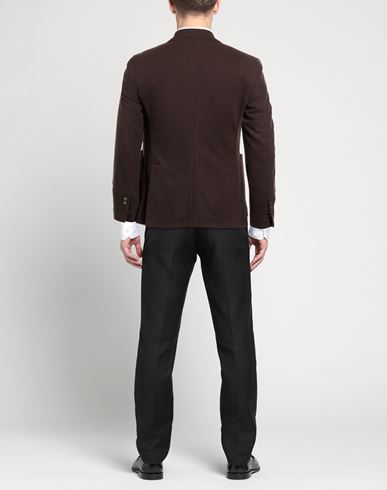 Man Blazer Dark brown Size 38 Polyester, Elastane
