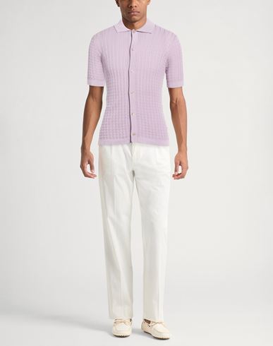 Man Shirt Lilac Size 38 Cotton