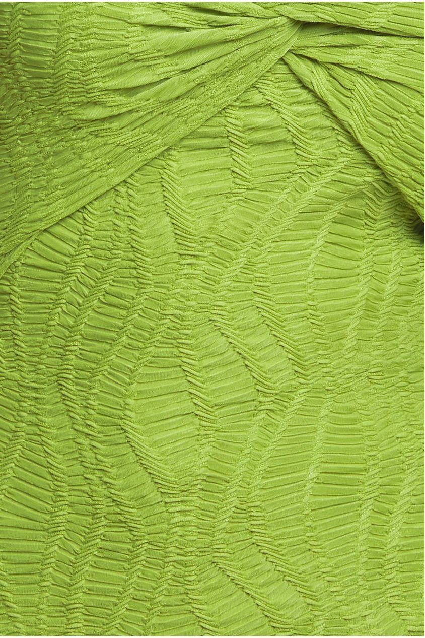 Goddiva Front Knot Twist Maxi Dress - Lime Green