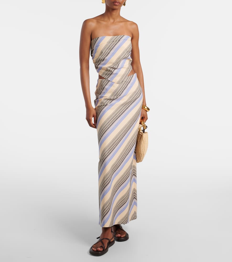 Elise cotton and linen maxi skirt