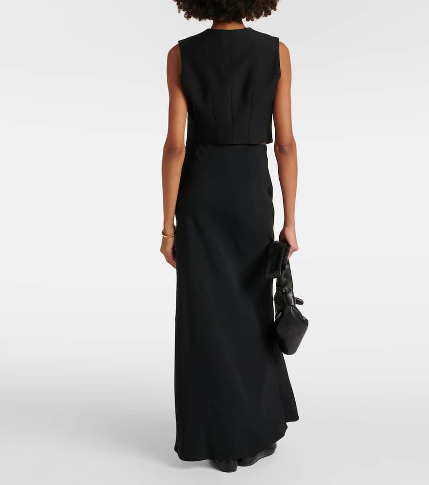 Crêpe maxi skirt
