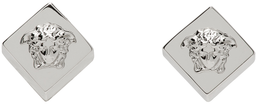 Versace Silver Medusa Mosaic Earrings