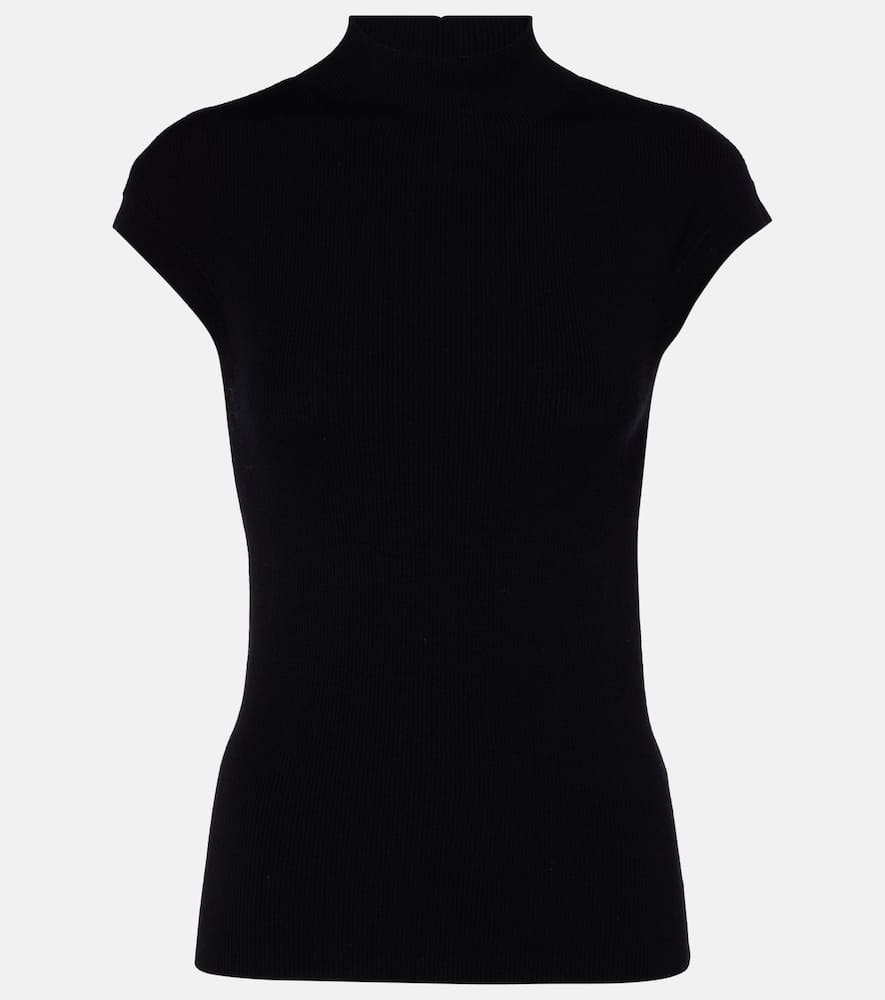Ribbed-knit virgin wool top