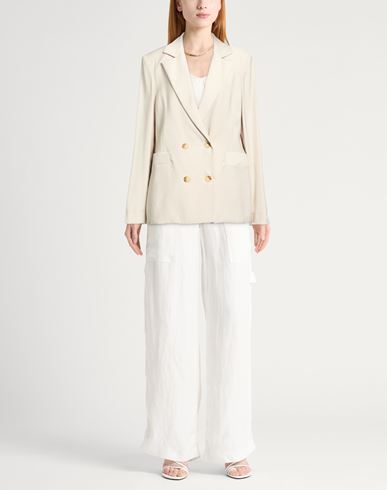 Woman Blazer Cream Size 6 Viscose, Polyester
