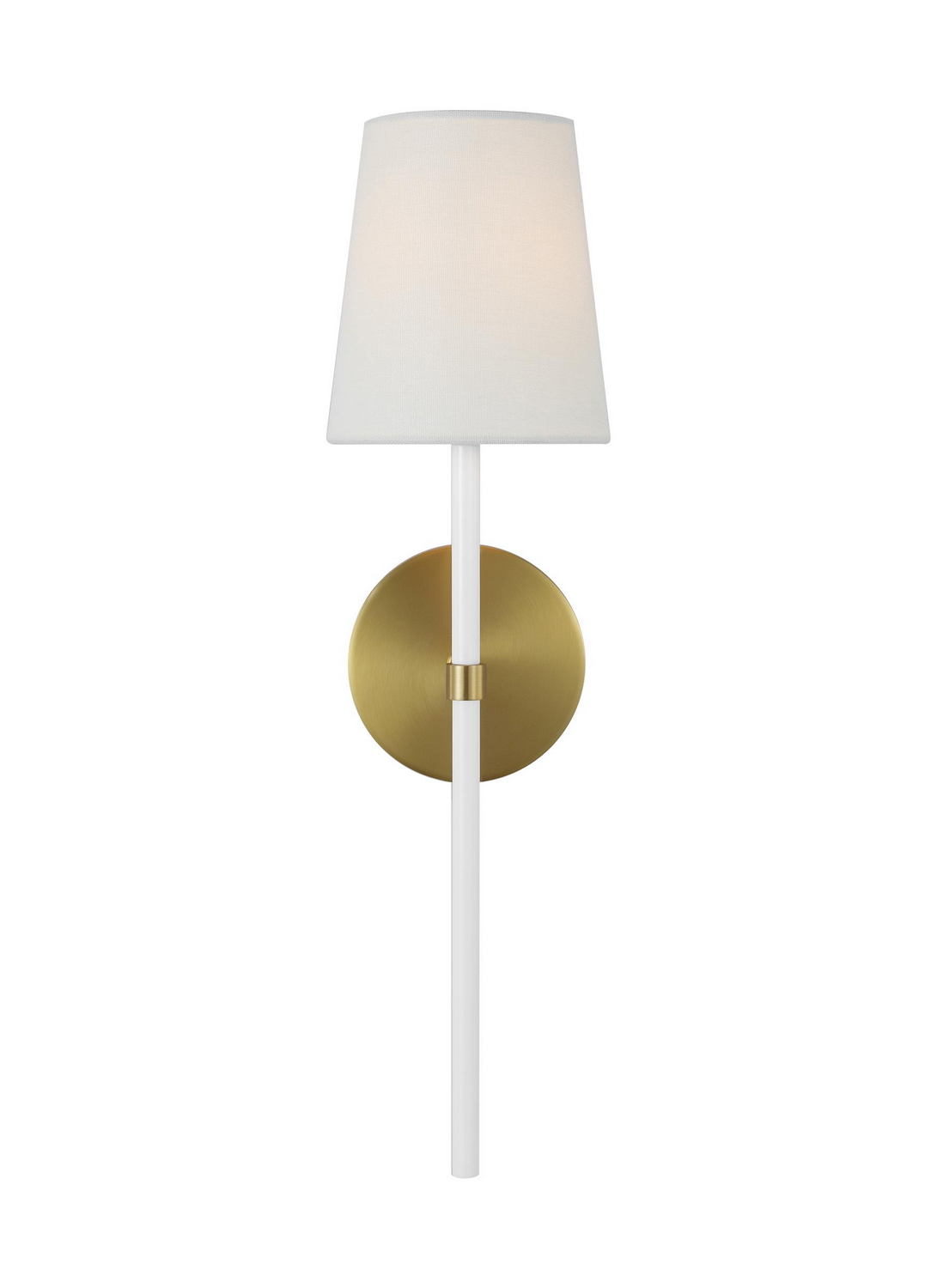 Visual Comfort Studio Monroe Wall Sconce in Burnished Brass And Gloss White by Kate Spade New York