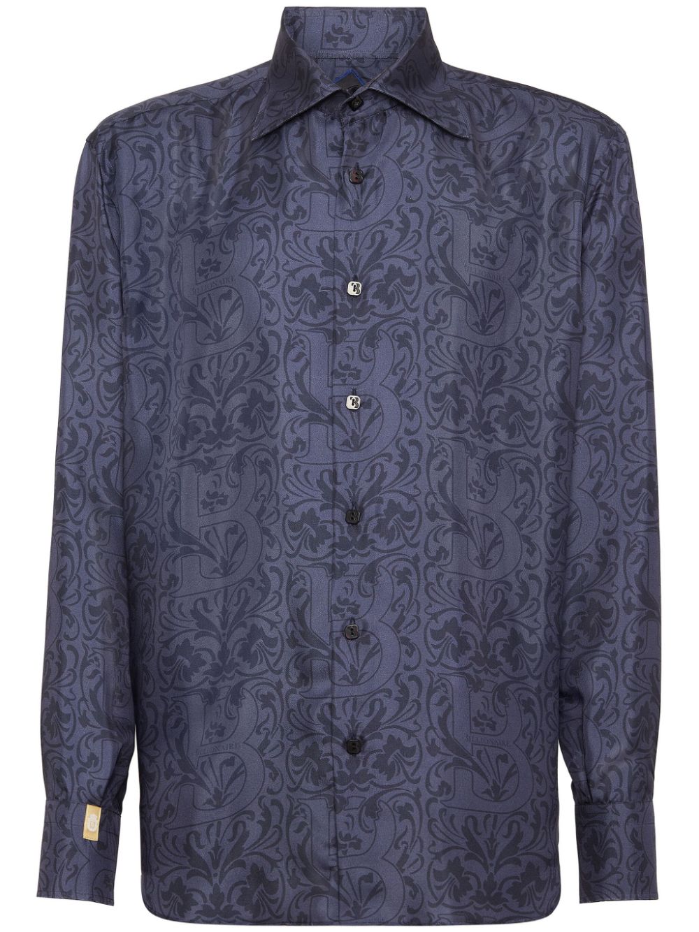 Monogram silk shirt - Blue