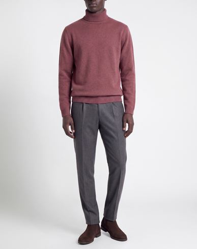 Man Turtleneck Garnet Size L Merino Wool