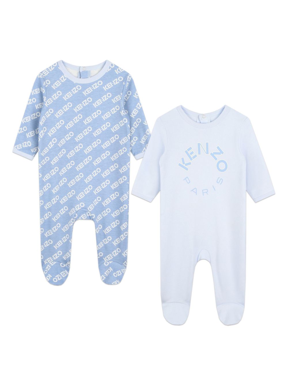 Logo-print cotton pajamas (set of two) - Blue