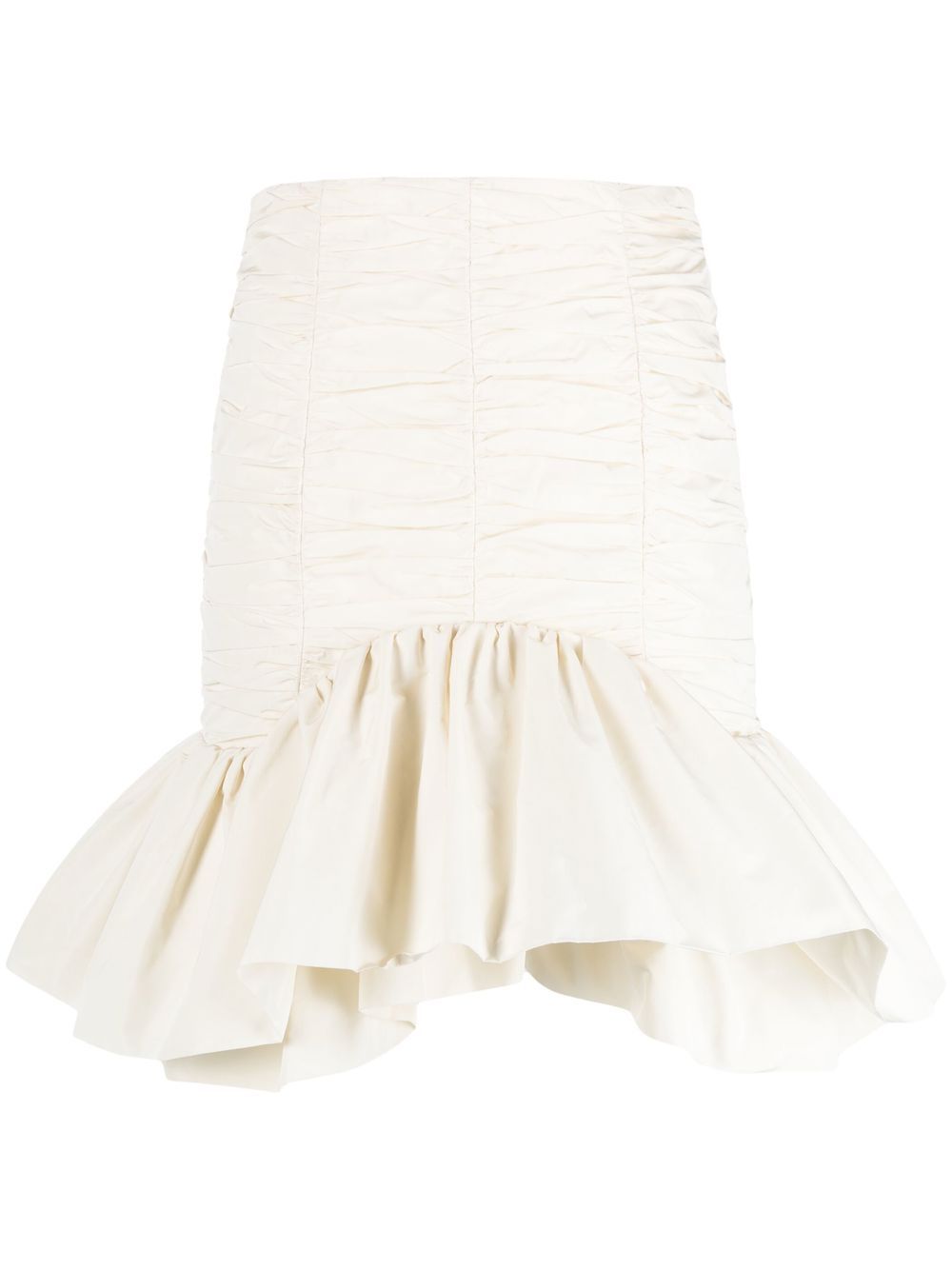 Recycled Faille Flounce Mini Skirt