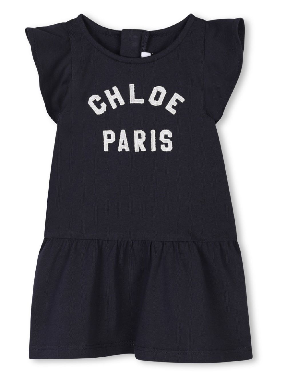 Logo embroidered dress - Blue