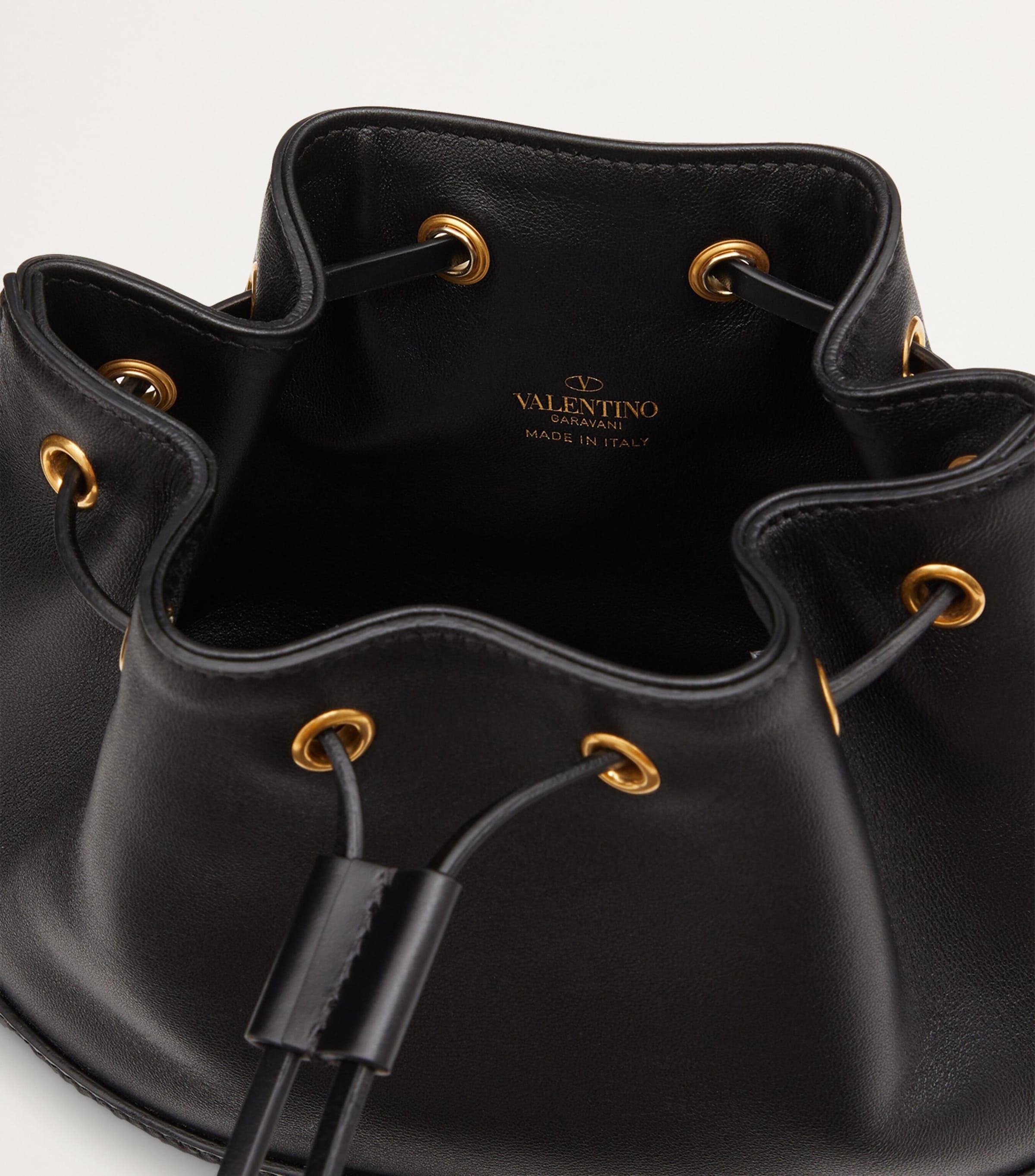 Leather VLogo Bucket Bag