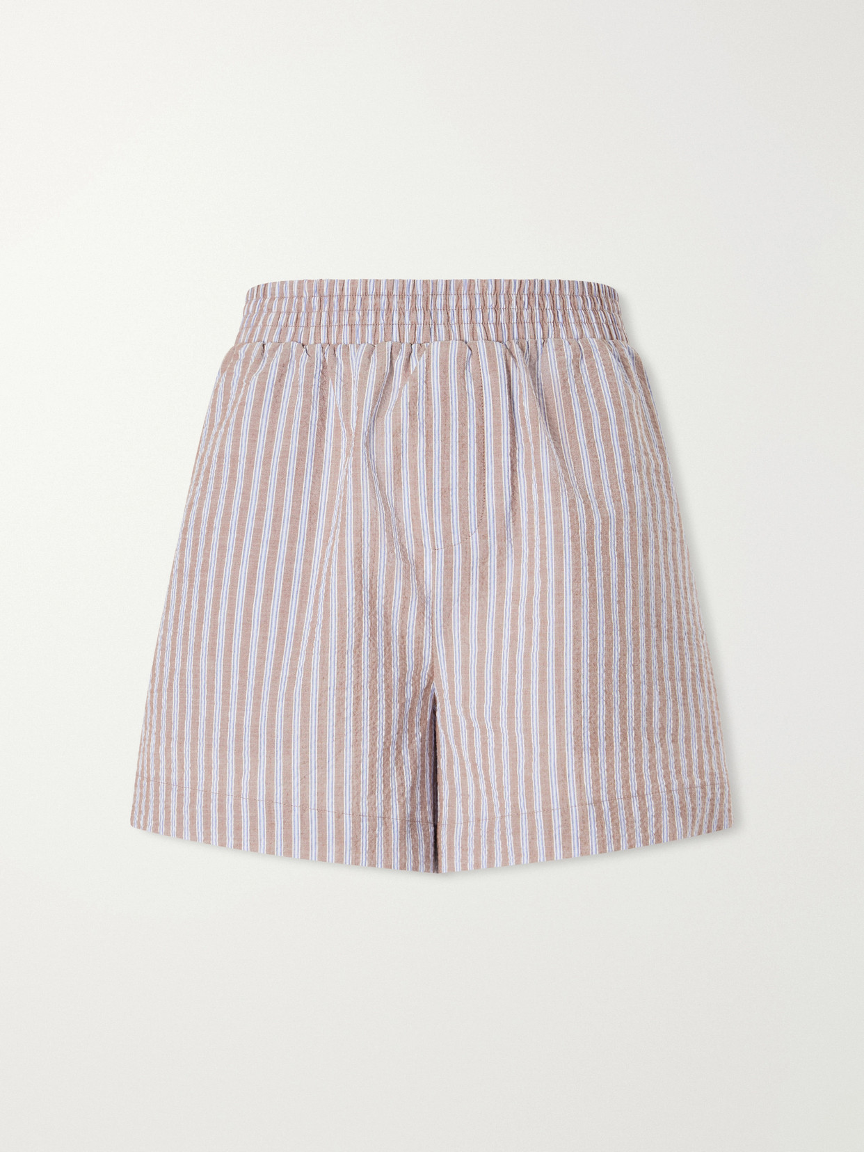 Darina Striped Seersucker Cotton-blend Shorts - Blue