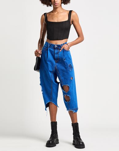 Woman Jeans Bright blue Size S Cotton, Lyocell, Linen