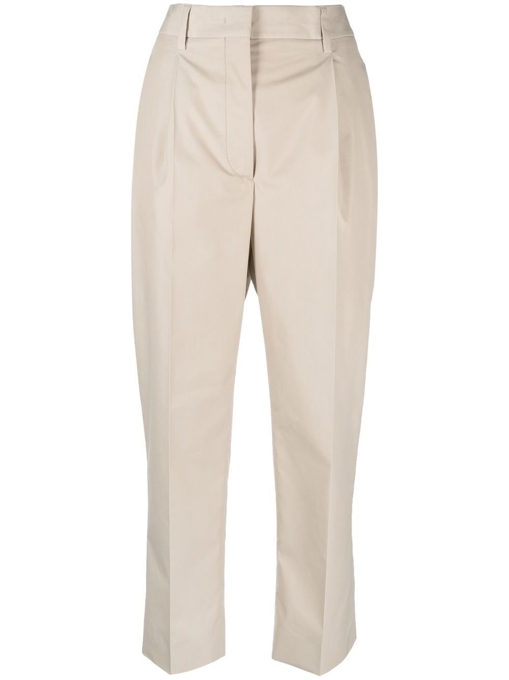 Cropped tailored trousers - Neutrals