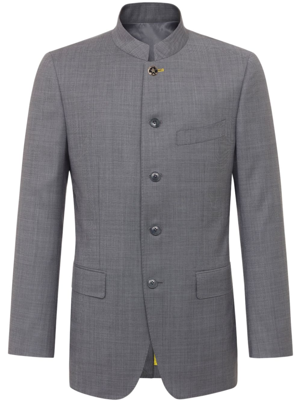 Mandarin-collar single-breasted blazer - Grey