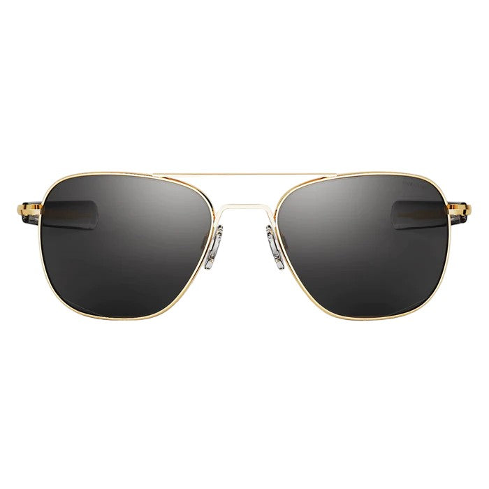 Randolph Engineering Unisex AF055 Gold 23k Outlet sunglasses Metal Gold Grey Squared Norma