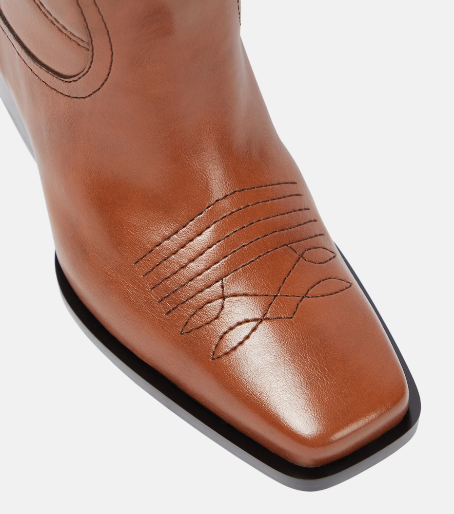 Faux leather cowboy boots