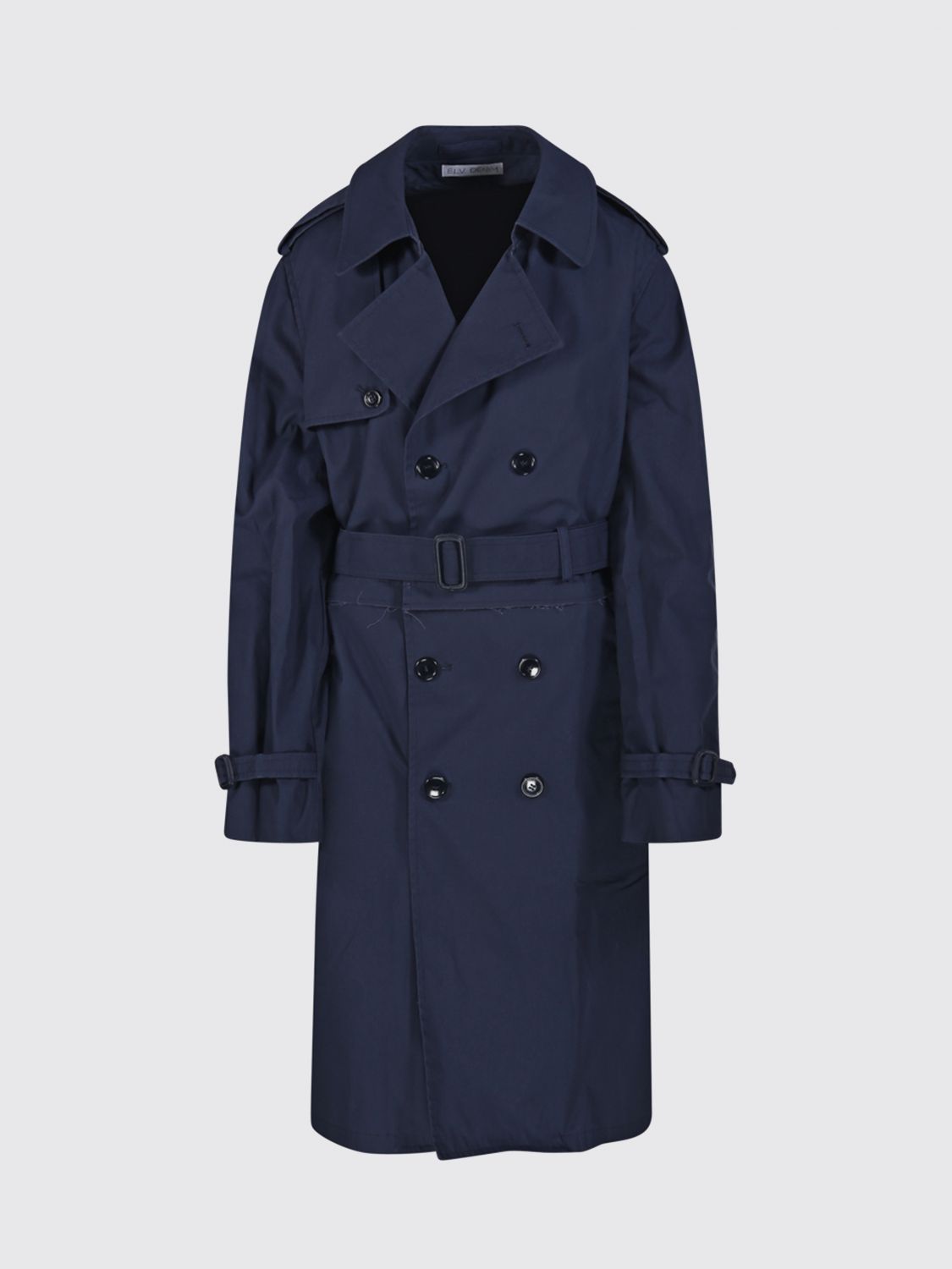 E. L.V. DENIM Coat Woman color Blue