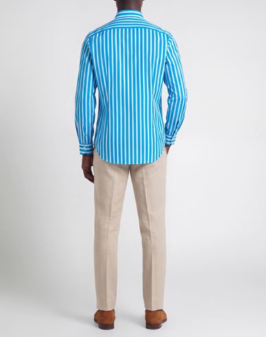 Man Shirt Azure Size 16 Cotton