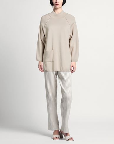 Woman Turtleneck Sand Size 6 Virgin Wool