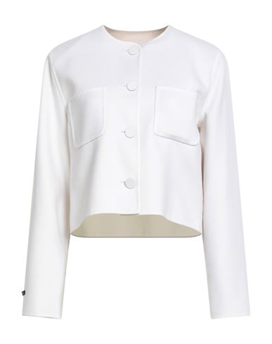 Woman Jacket White Size 10 Wool