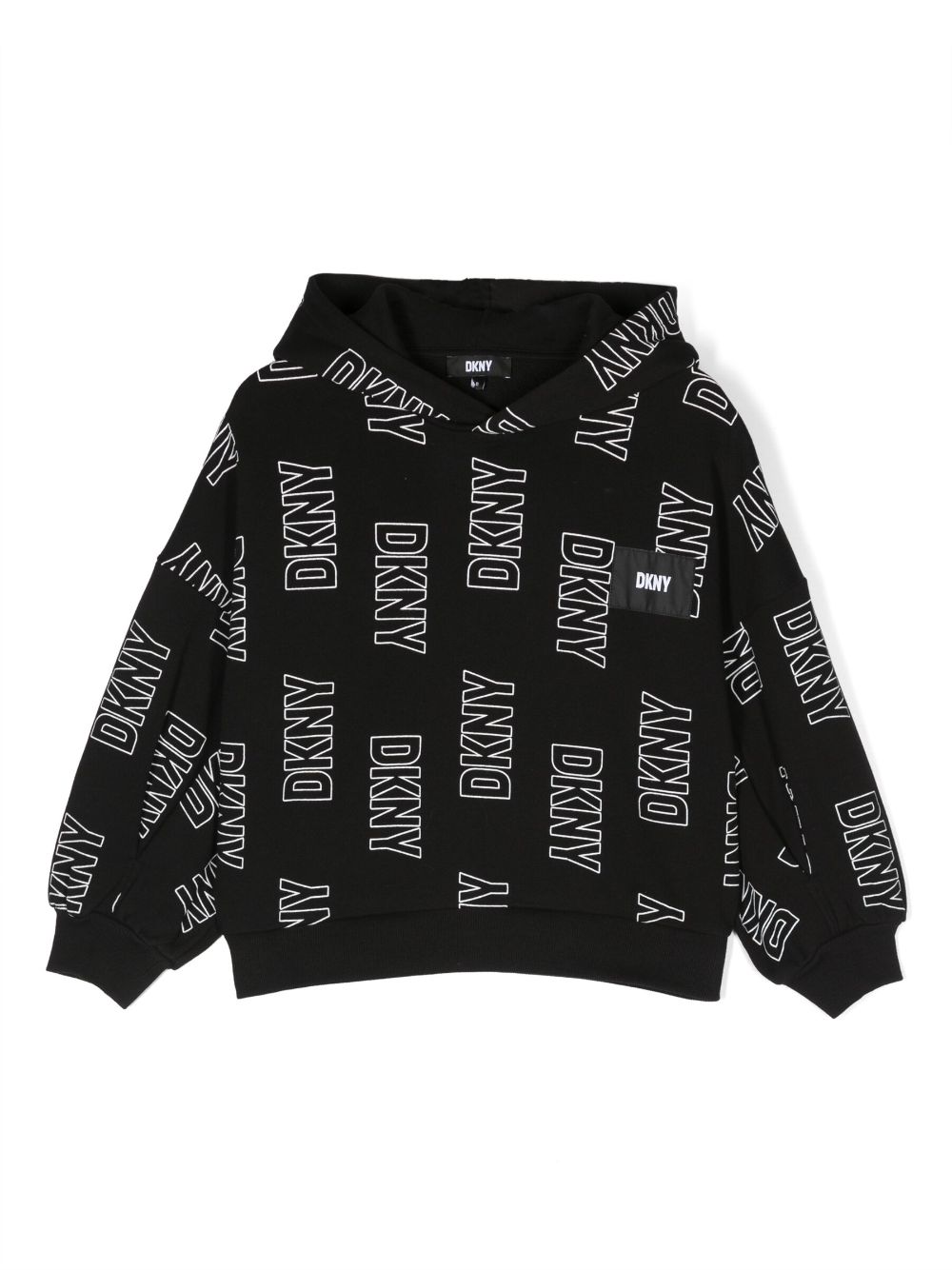 Logo-print cotton hoodie - Black