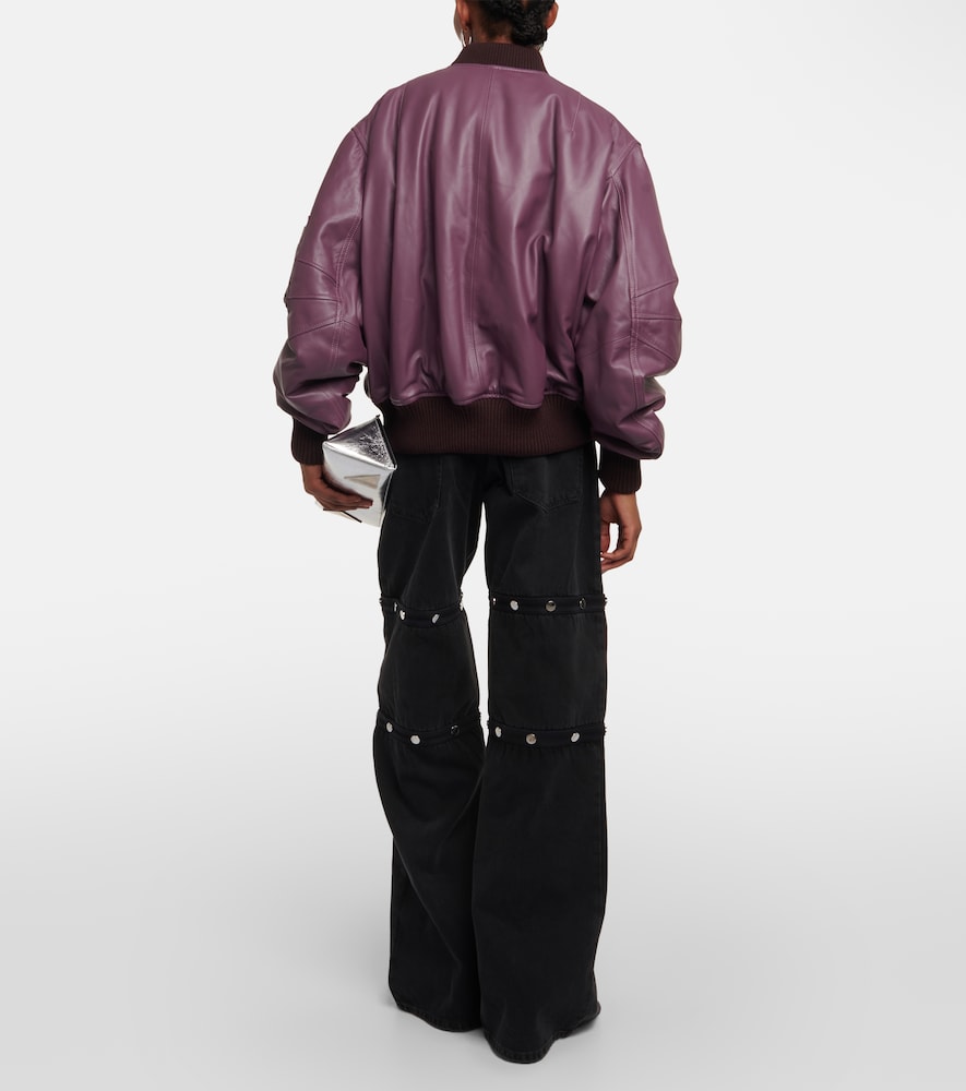 Anja leather bomber jacket