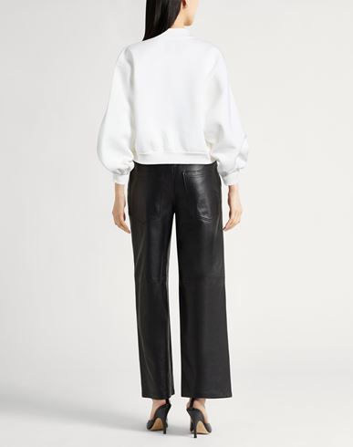 Woman Sweatshirt White Size L Cotton, Polyester