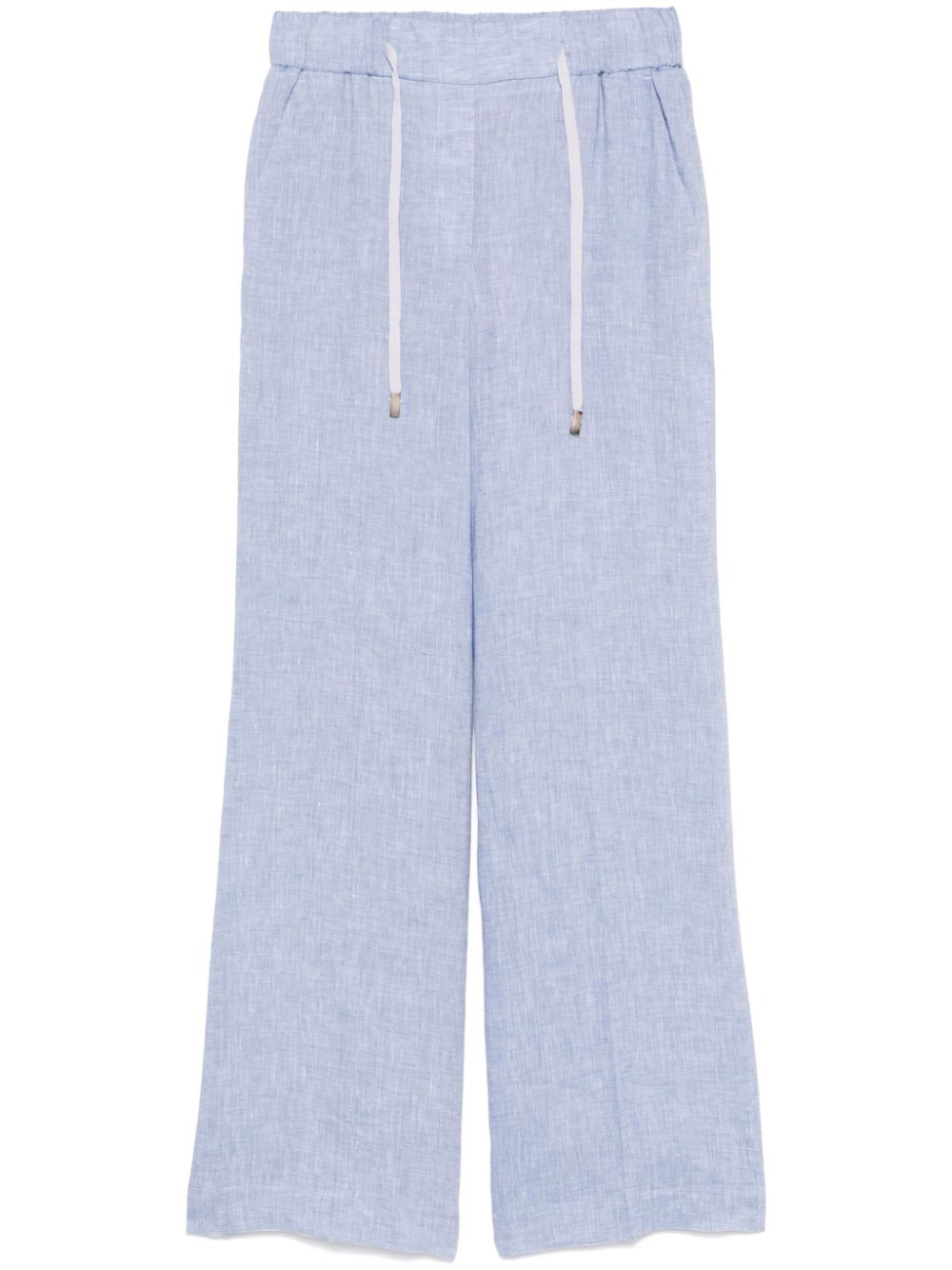 Chambray wide-leg trousers - Green