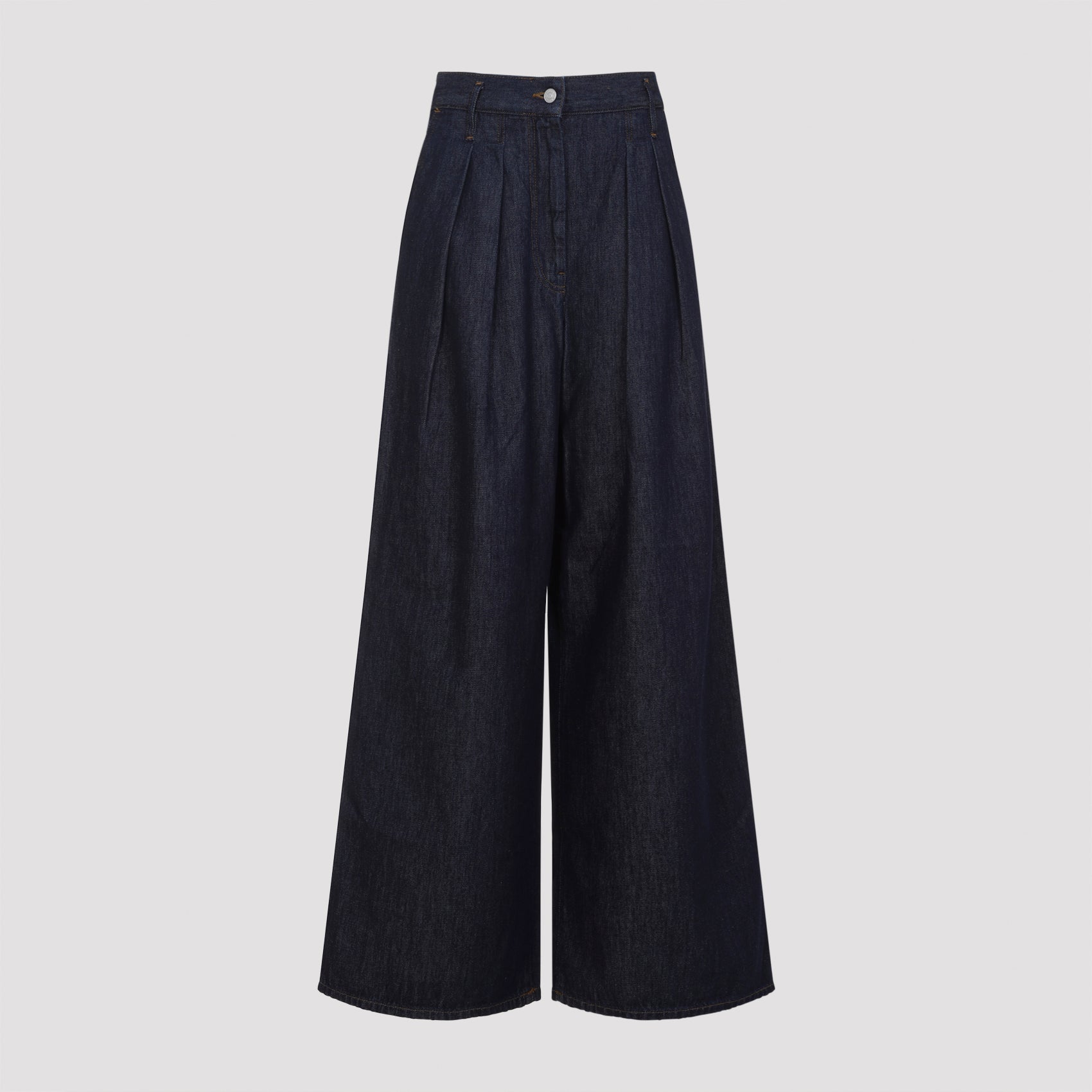 Wide Pleated Jeans